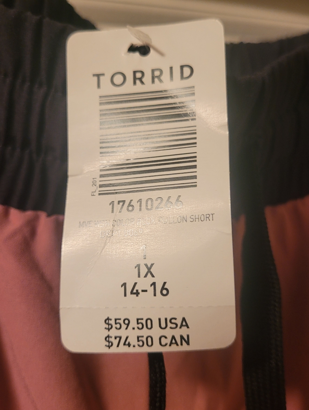 NWT Torrid Lovesick Color Block Pull-On Short - Stretch Woven Mauve Wash 1X - Picture 6 of 11